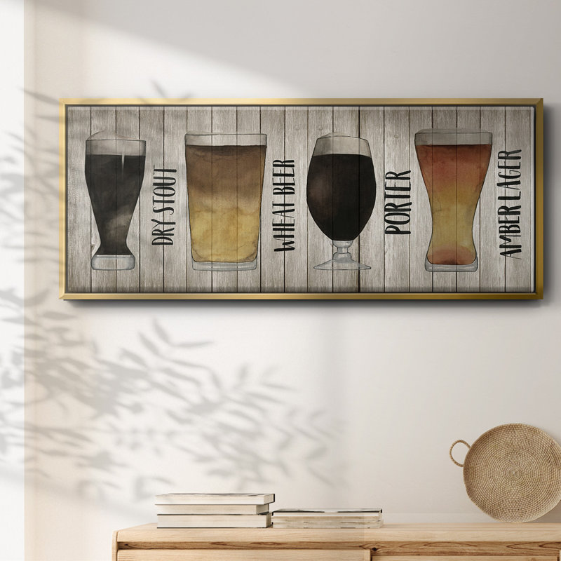 Beer Chart II- Framed Canvas, 24" H x 60" W