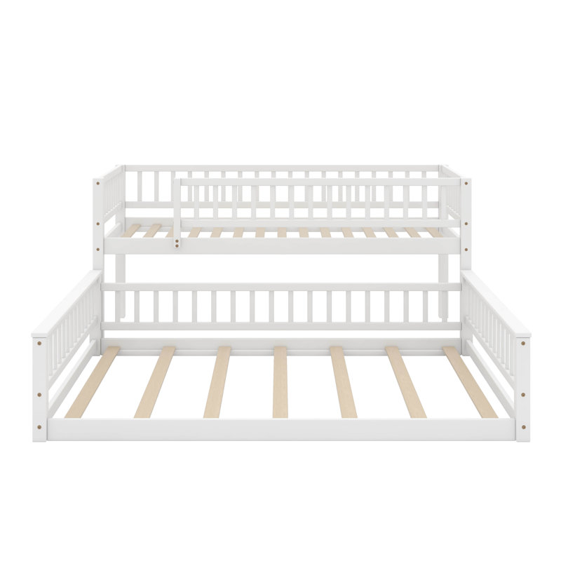 Twin XL Over Queen Bunk Bed With Ladder, White