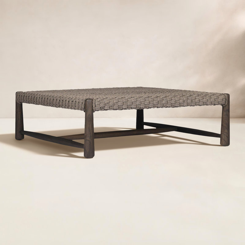 Savio Outdoor Coffee Table, Dark Textured Woven