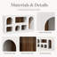 Table d'entrée multifonctionnelle, tablette de présentation à six compartiments, assemblage facile, bois blanc