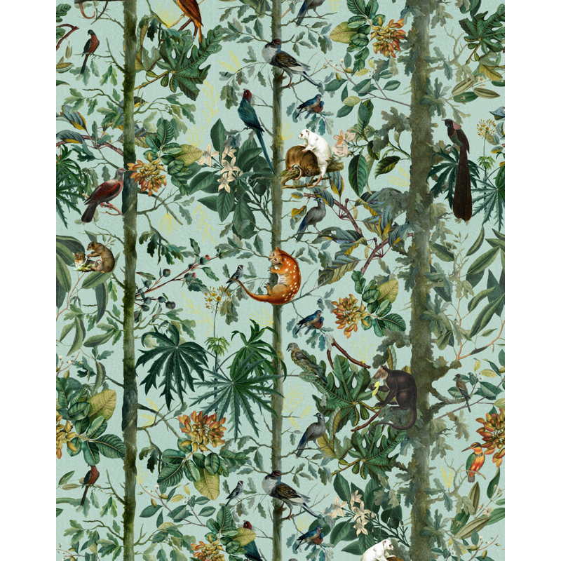 Tropical Wanderlust Wallpaper Roll, Green/Blue/Red/Yellow