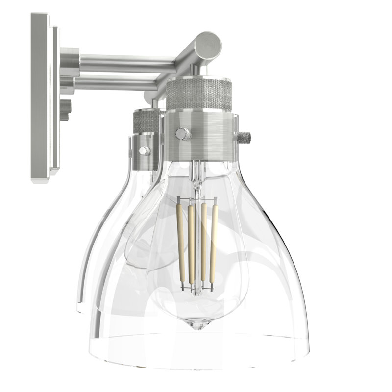 Brushed Nickel Dual Glass Shade Outdoor Vanity Light