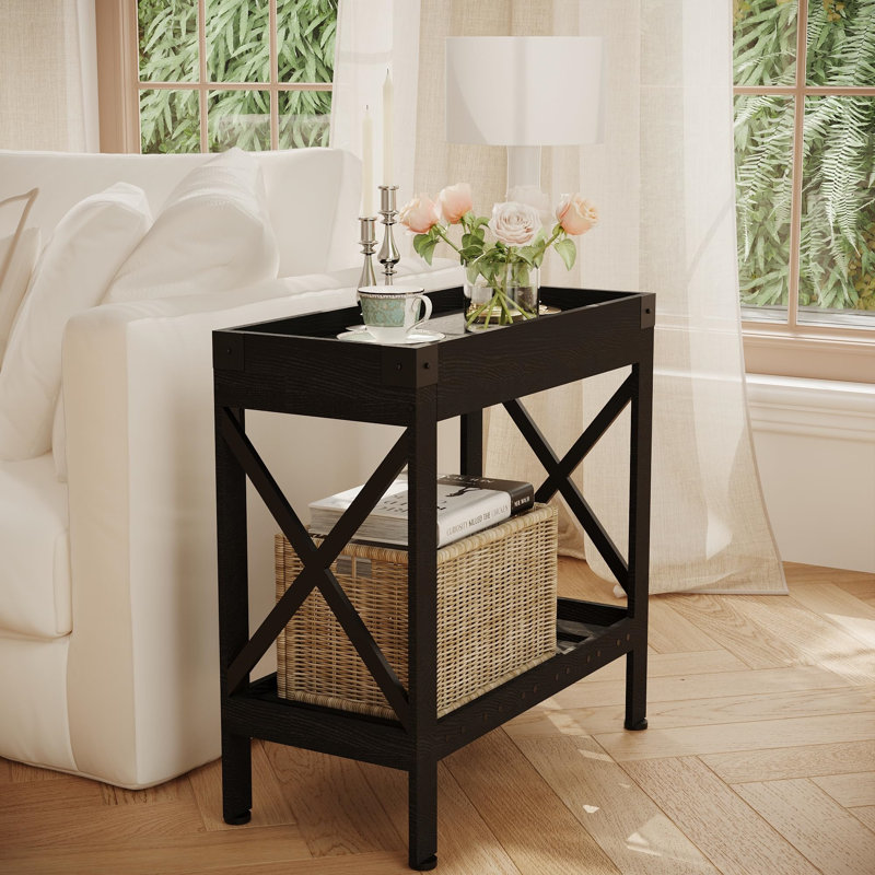 Tray Top End Table, Black