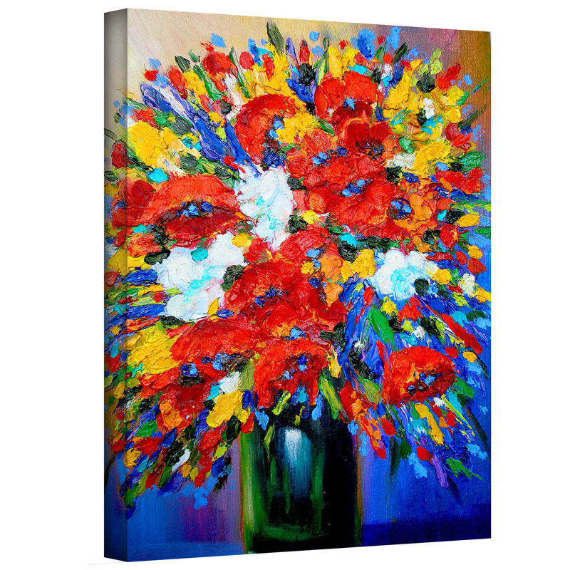 « happy floral »-impression sur toile tendue, H 18 po x l 14 po