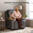 Electric Power Lift Recliner with PU Leather & Remote Control, Wide Recliner Sofa for Elderly & Limited Mobility in Bedroom, Gray-1256698465