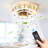 Caged Ceiling Fan With Lights Remote Control,Semi -Embedded Modern Ceiling Fans, 6 Speeds Reversible Blades, 4 Led Bulbs Include(White)
