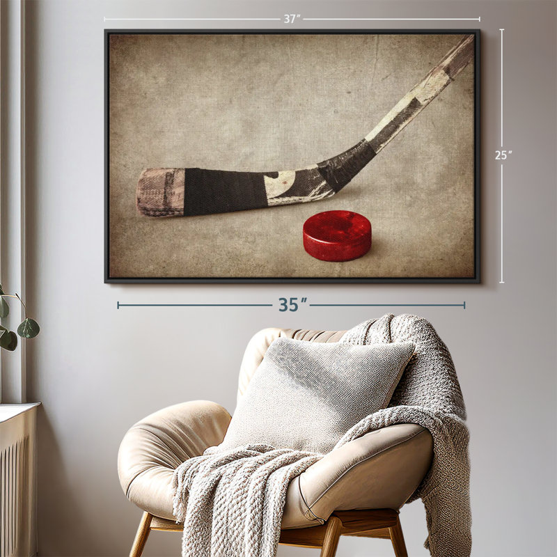 «Hockey sur glace rétro», H 37 po x l 25 po