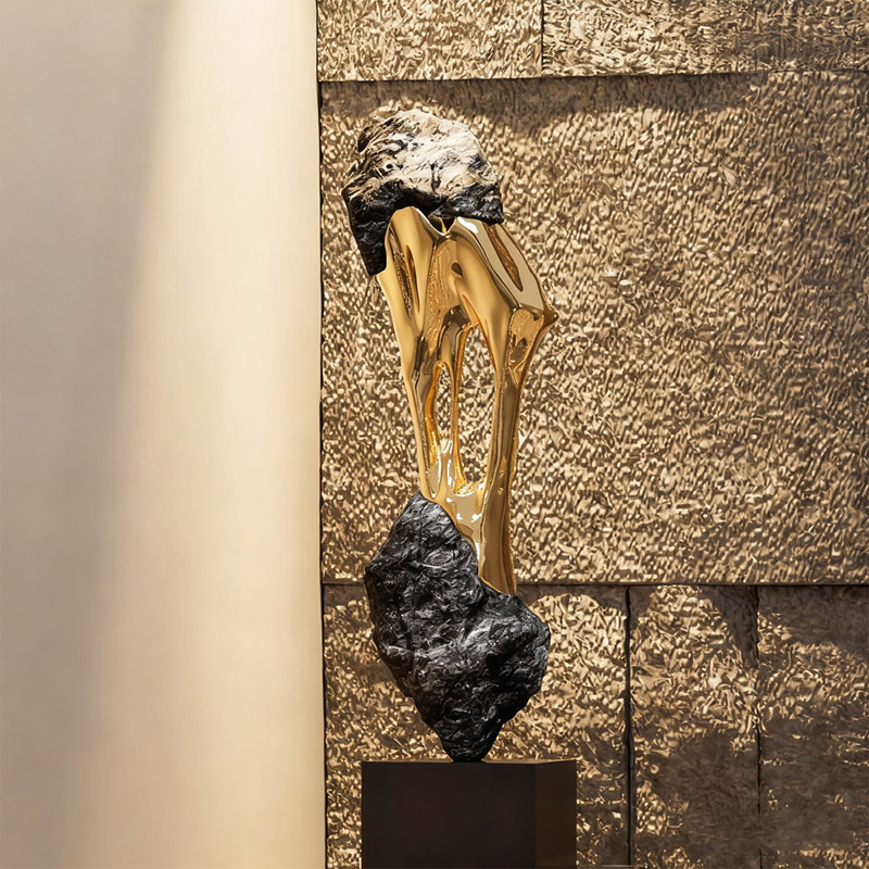 Objet de décoration moderne en verre et acier
