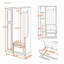 Arbre d'entrée minimaliste avec 3 crochets de suspension, banc de rangement rabattable, tablettes réglables et armoire à chaussures haute-1175585245