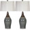 Lampe de table en céramique glacée, 2 pièces, 28 po, multicolore et gris