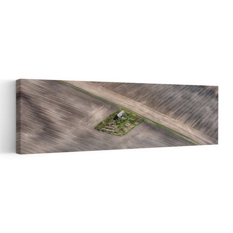 Île isolée, paysage abstrait géométrique minimaliste, nature, art mural, H 36 po x l 12 po