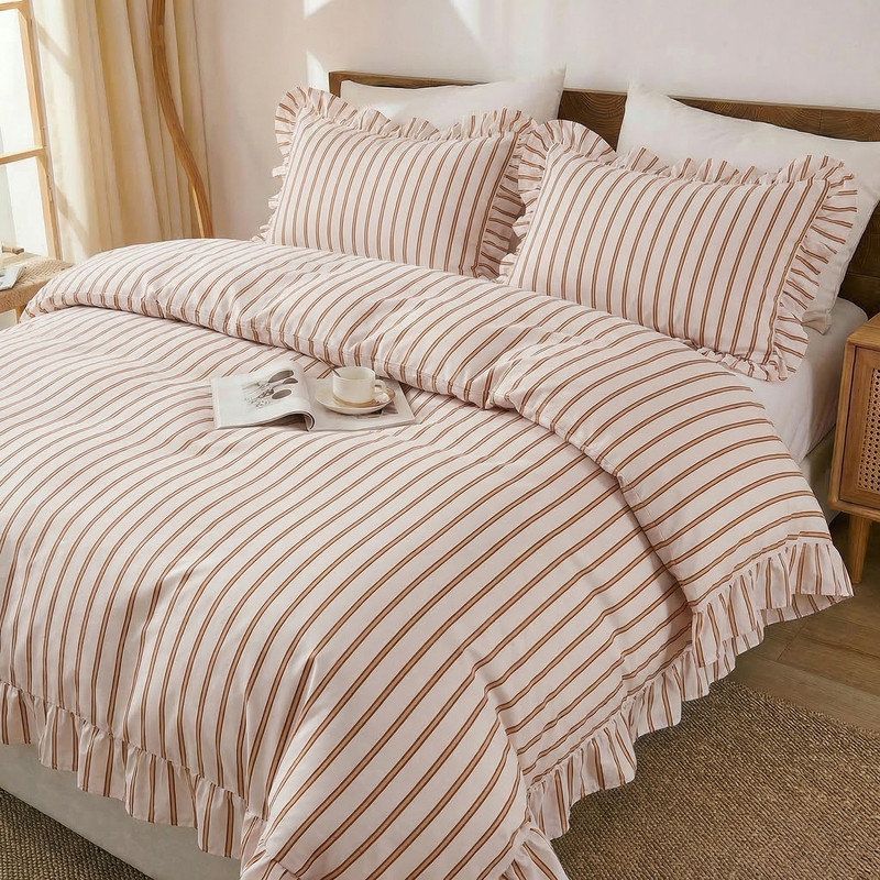 Cotton Twill Striped Comforter