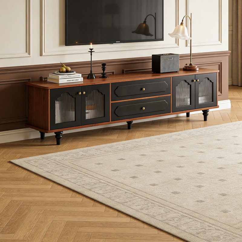 Meuble télé Luxury Roman, Noir / brun, H 19,68 po x L 70,86 po x l 13,77 po