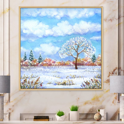Winter Winter Landscape - Décoration murale traditionnelle sur toile