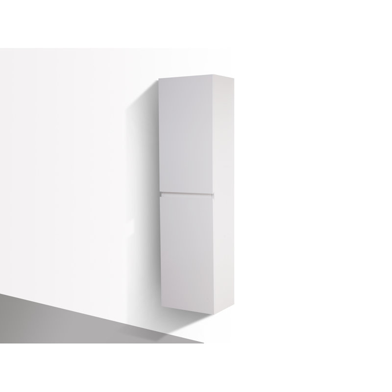 Divontae Linen Cabinet, Gloss White, Left