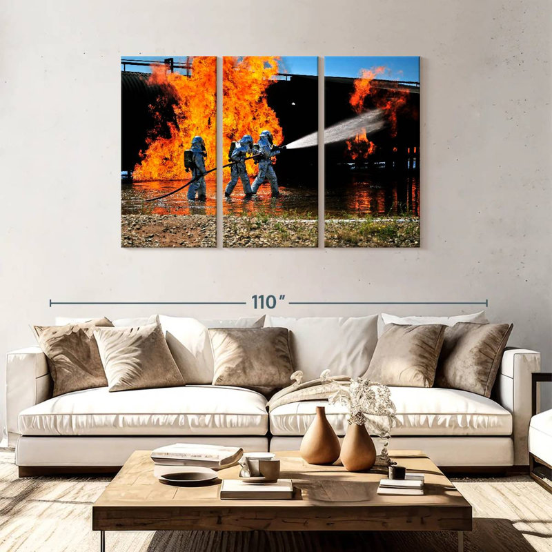 Simulated Fire Emergency, 48" H x 74" W