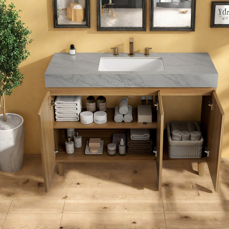 Freestanding Standard With Engineered Stone Top