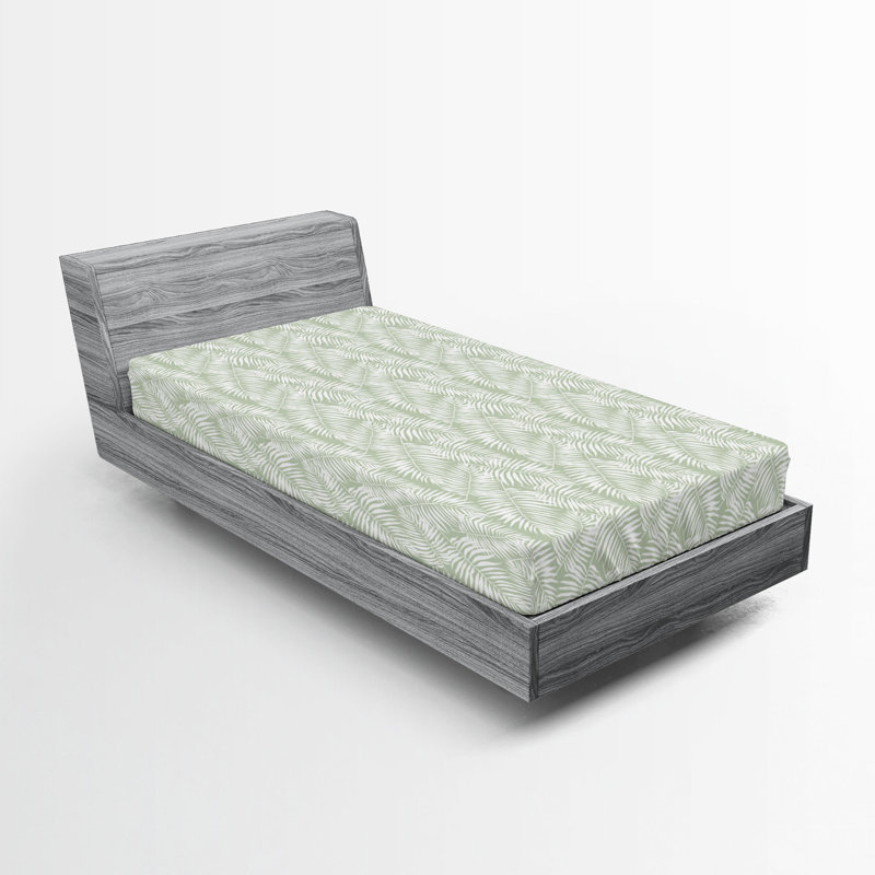 Microfiber Fitted Sheet, Twin XL Fitted Sheet, Pastel/Green/White Floral