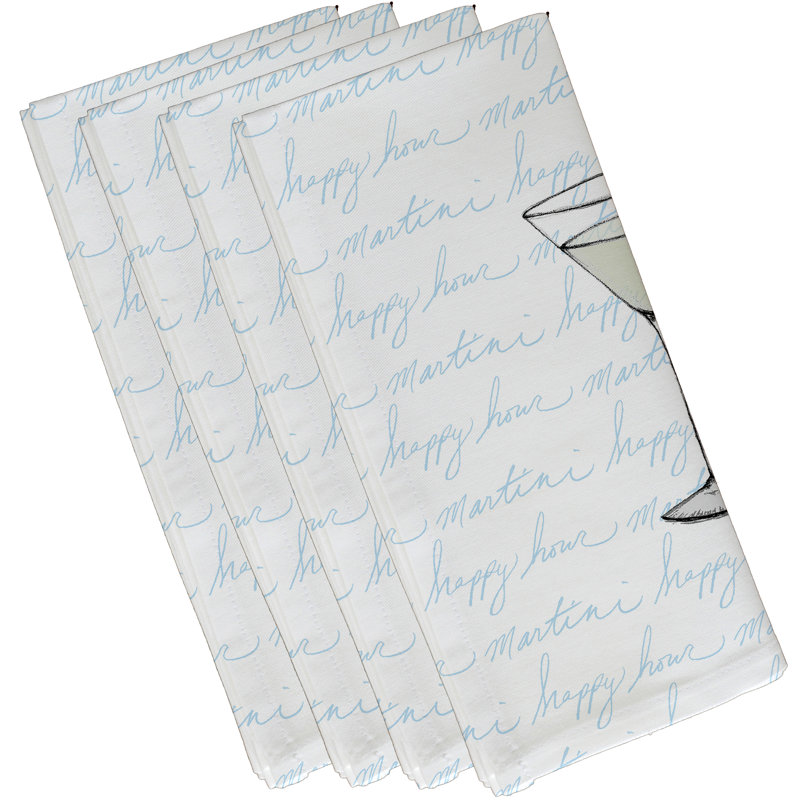 Josefien Polyester Abstract Square Napkin, Blue