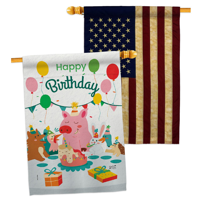 Drapeau de maison en polyester à 2 côtés 40 x 28 po