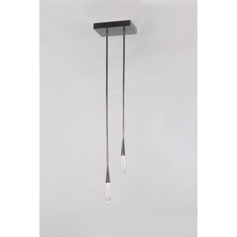 Lustre suspendu Canaseraga, Nickel noir, Transparent, 6” Long x  3" Width x 72” Height