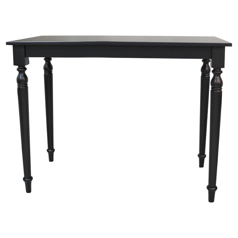 Emilia Solid Wood Base Dining Table, Antique Black