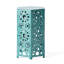 Table d'appoint en fer bleu sarcelle de 14 po - Motif de patio-727066924