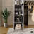 Full-Size Loft Bed with Built-In Wardrobe, Desk, Storage Shelves & LED Lights – Space-Saving Bedroom-GREY-389978201