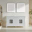 Fully Assembled 60'' Freestanding Double Bathroom Vanity with 2 Handle Sets and High-Quality Marble Countertop