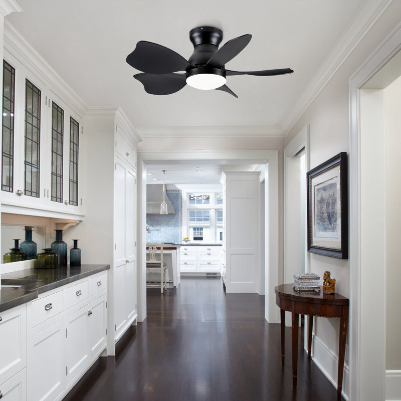 29.96'' Ceiling Fan with Light Kit, Black