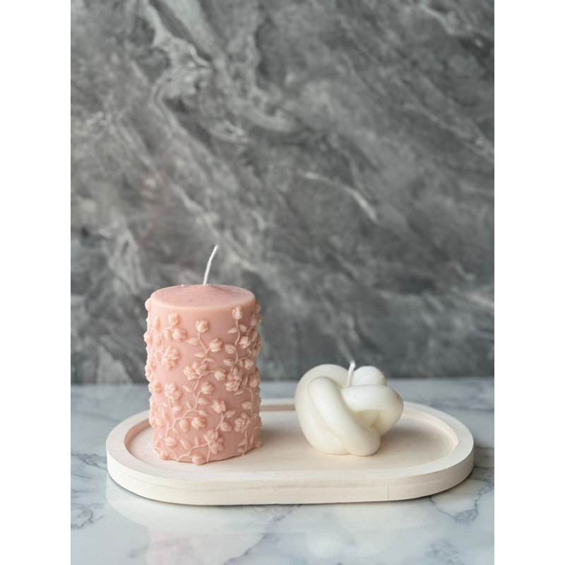 Elegant Candle Set (3 Pieces), Pink & White, 2.4 x 2.0 x 2.4 inches | 100% Soy Wax for Clean Burning | Perfect for Home Decor, Relaxation, and Gift Giving | Stylish and Eco-Friendly Design