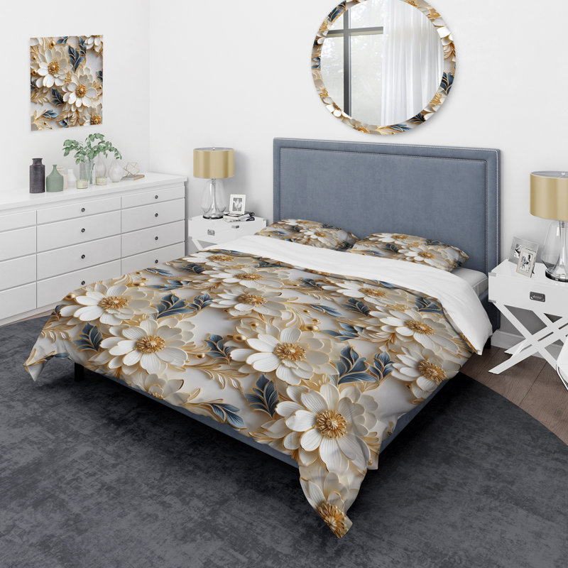 Ensemble de housse de couette Golden Golden, Housse de couette simple + 1 taie décorative stan