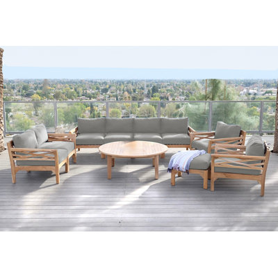 Ensemble de conversation d'extérieur 8 personnes avec coussins Monterey Teak
