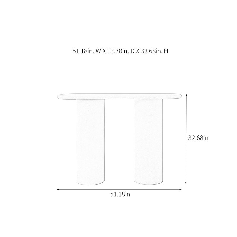 Modern Minimalist Console Table, 32.68" H x 51.18" W x 13.78" D