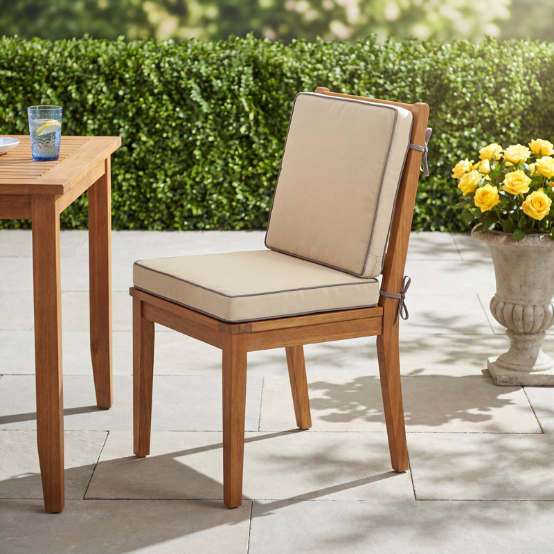 Kisha Outdoor 3'' Dining Chair Cushion, 3" H x 19" W x 19" D, Black