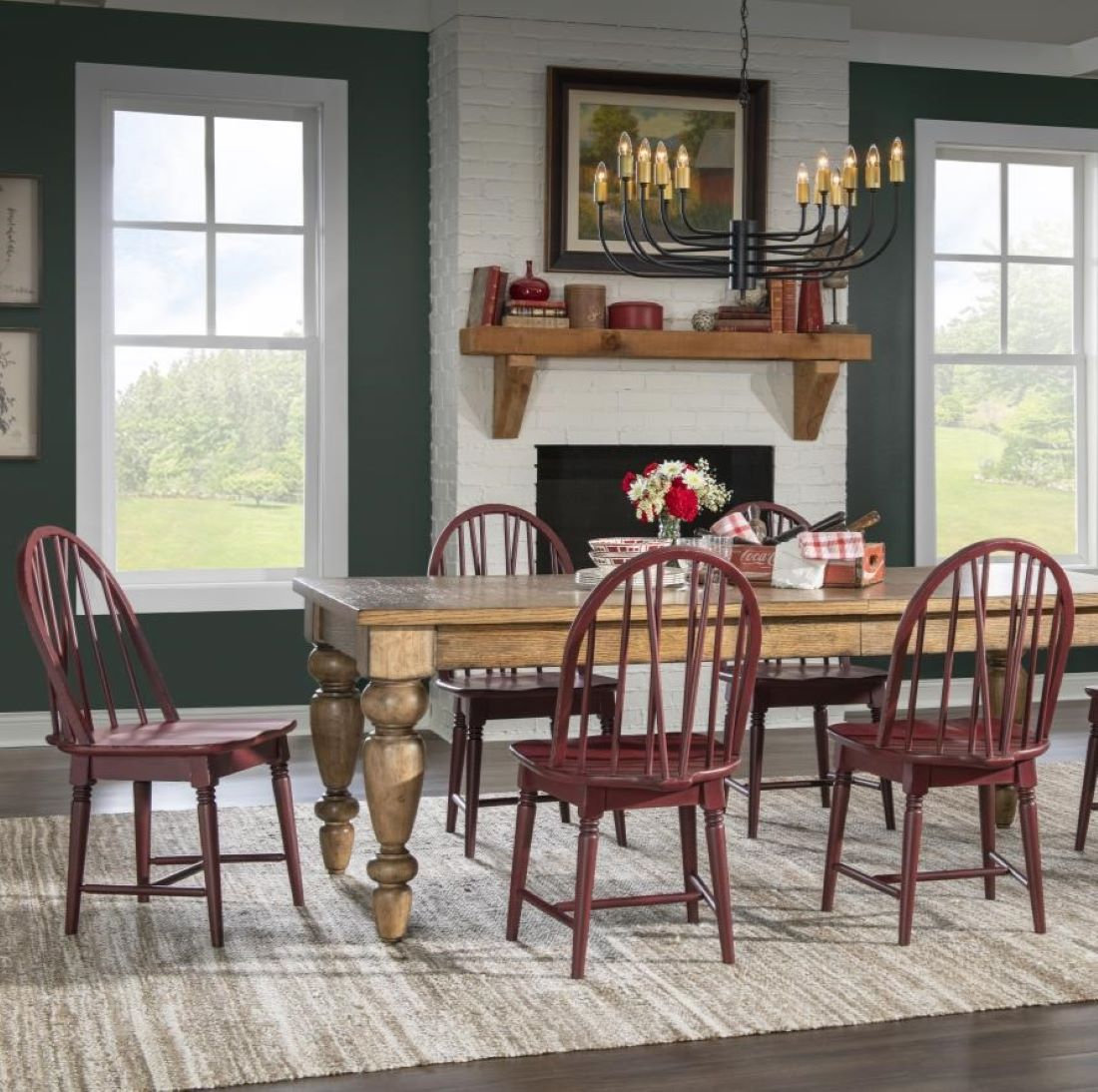 Country Living Oak Dining Chair, Red