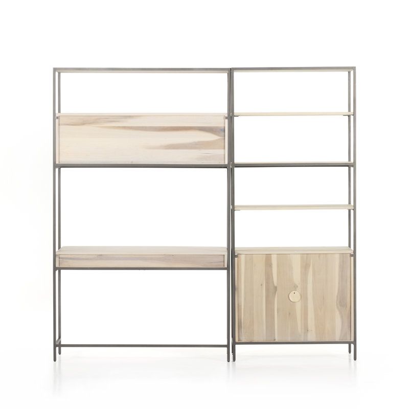 Trey Modular Bookcase Wall Desk, Dove Poplar