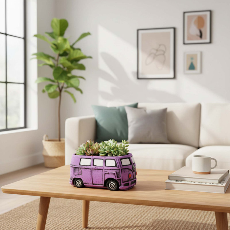 Small Succulent Planter Pots With Drainage Hole, Purple
