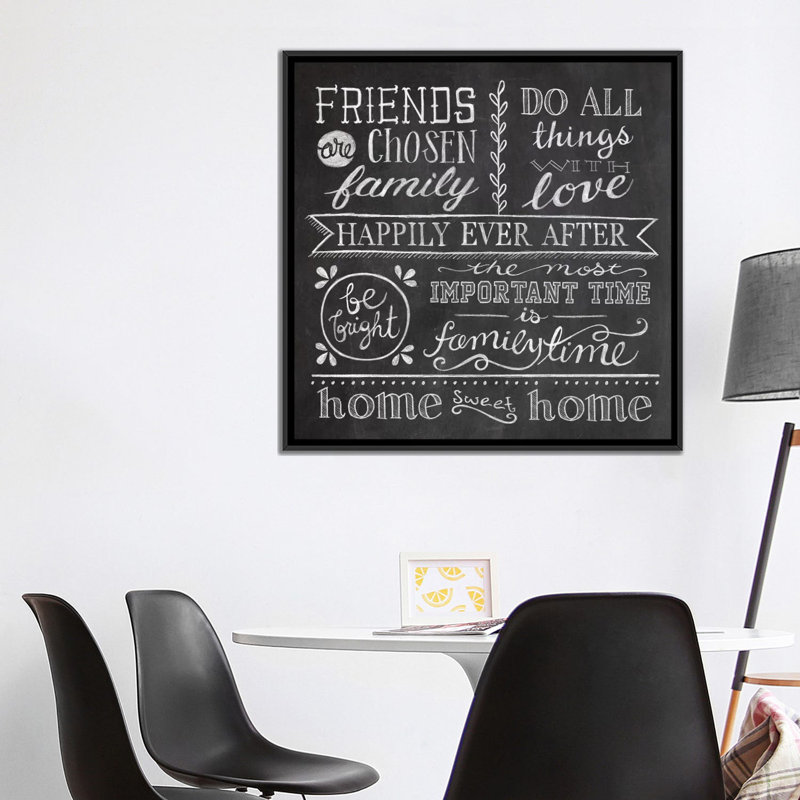 «Inspiration Chalkboard IV» par Mary Urban - impression sur toile tendue, H 18 po x l 18 po x P 1,5 po, Toile avec cadre noir
