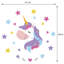 Décalcomanie murale licorne magique