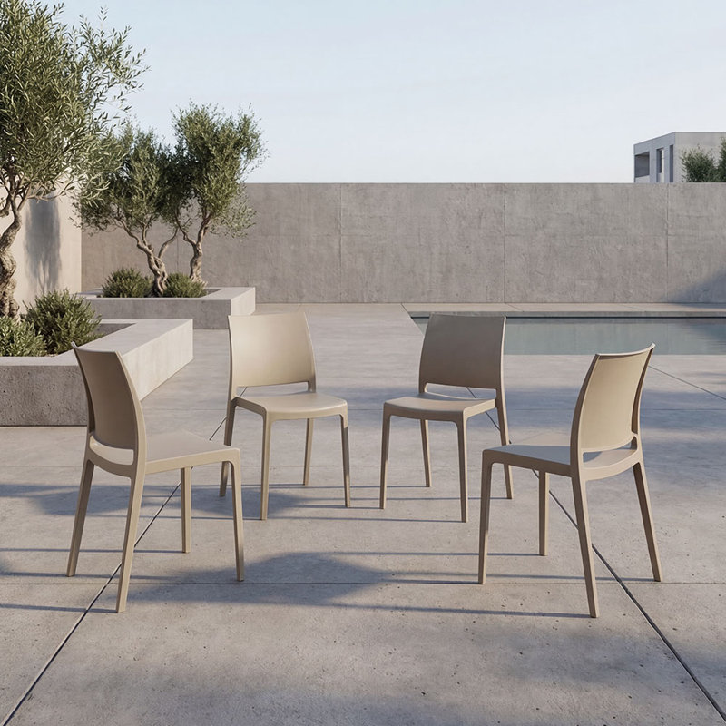 Ensemble de 4 chaises d'appoint Aspen Breeze, chaises d'appoint modernes en polypropylène, salon et salle à manger contemporains