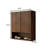 Zula 26" Wall-Mounted Striped Bathroom Cabinet, With Doors, Shelf And Open Storage Compartment Over The Toilet Storage Cabinet For Bathroom, Kitchen, Laundry Room, Dark Walnut Woodgrain-2125037316