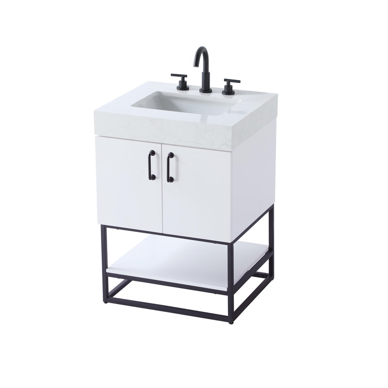 Meuble-lavabo simple 24 po, Blanc