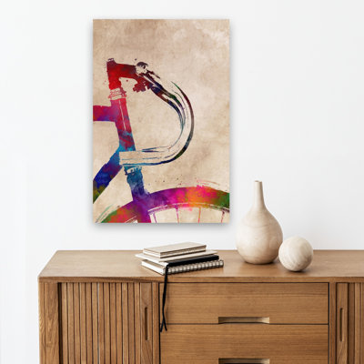 Vibrant, aquarelle, bicyclette, art mural contemporain