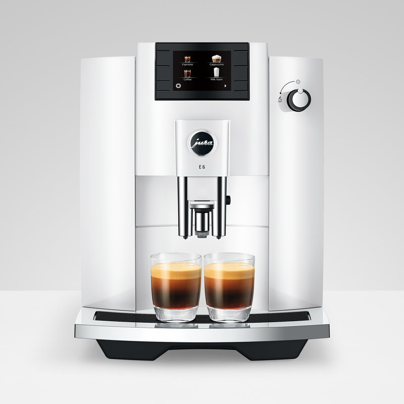 JURA E6 Fully Automatic Coffee & Espresso Machine, Piano White
