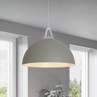 1-Light Simple Design Colorful Dome Pendant Light with Adjustable Height