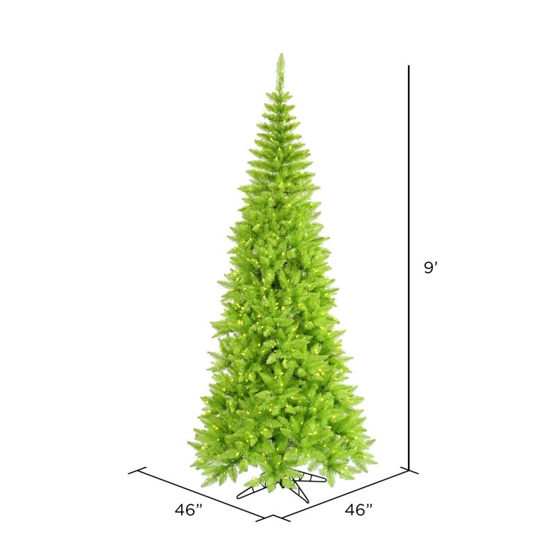 9' H Lighted Artificial Fir Christmas Tree