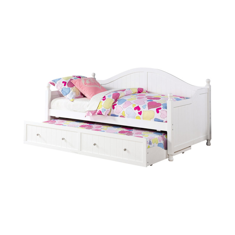 Lit de jour simple blanc avec lit gigogne - Améliore le confort et le style de la chambre à coucher
