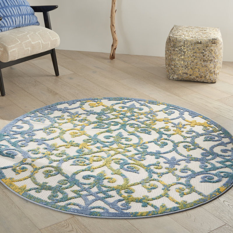 Aasto Ikat Indoor Rug, Round 4'
