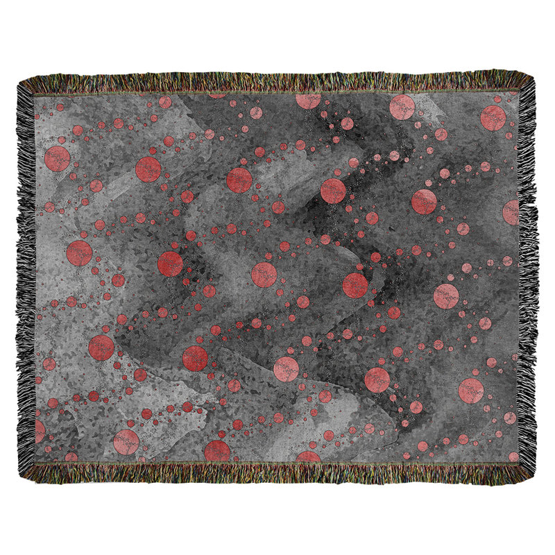 Couverture tissée Katelyn Elizabeth, l 60 po x L 80 po, Noir / rouge